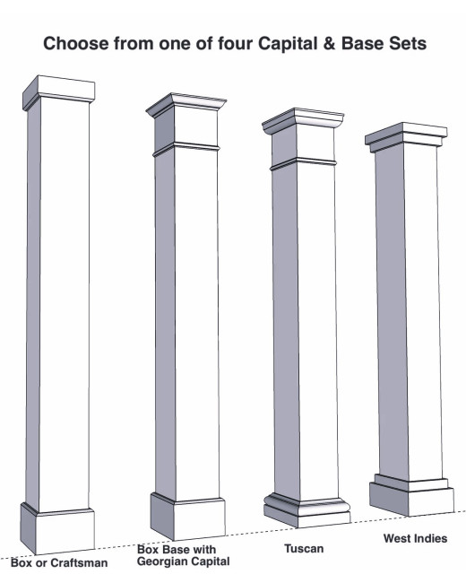 12" Classic Square PVC Column