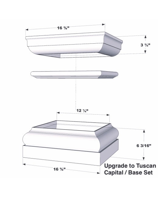 12" Classic Square PVC Column