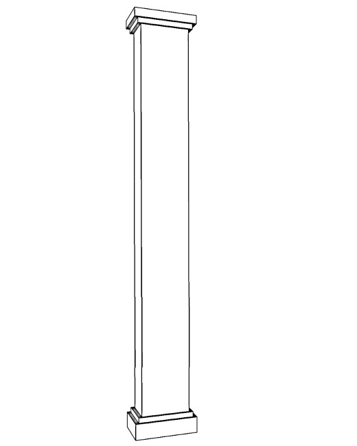 6" Classic Square PVC Column