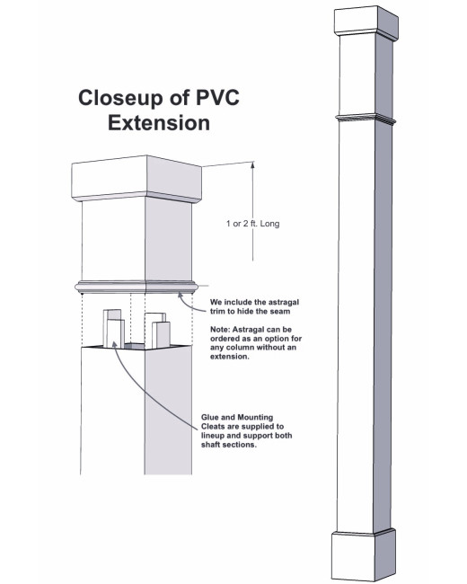 6" Classic Square PVC Column