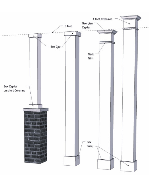 6" Classic Square PVC Column