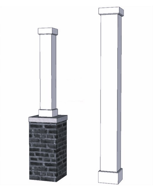 8" Classic Square PVC Column