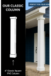 10" Classic Square PVC Column