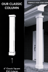 6" Classic Square PVC Column