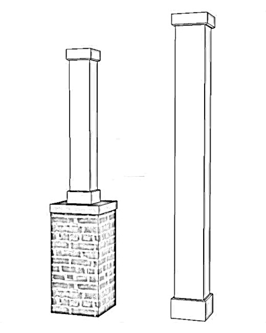 12" Classic Square PVC Column