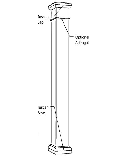 8" Square Fiberglass Column