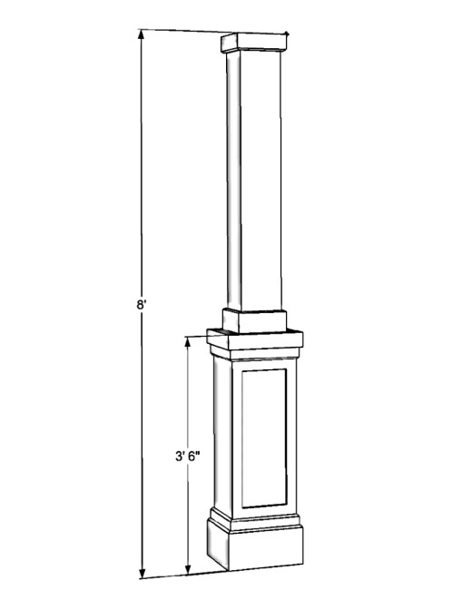 Fiberglass Pedestal Column - 8"