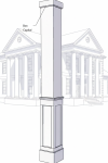 10" PVC Column Half Panelled