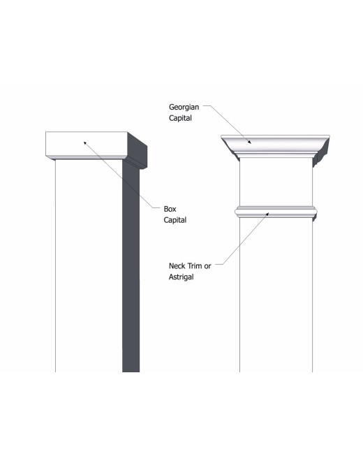 8" PVC Column Half Paneled