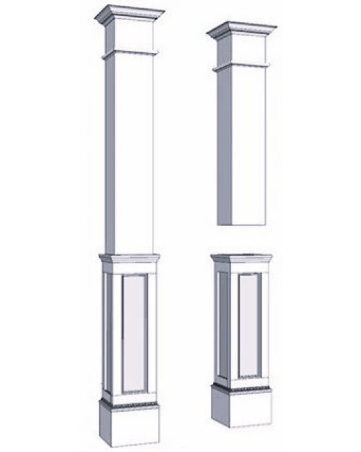 8" PVC Column Half Paneled
