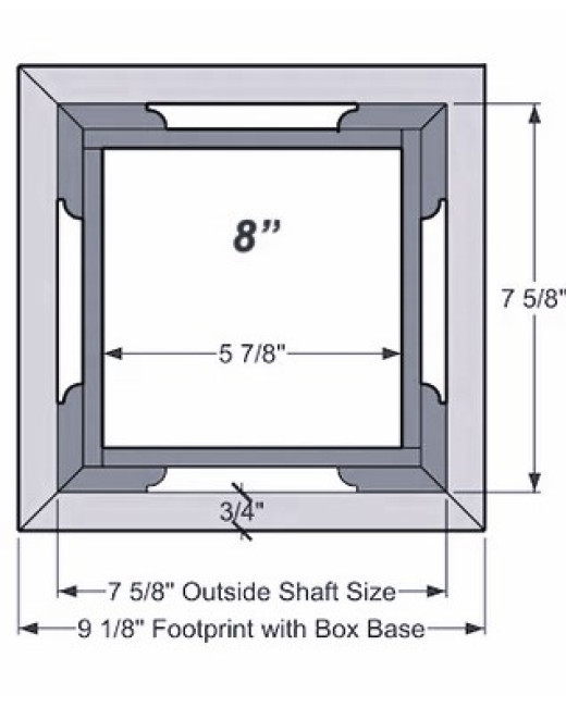 8" RECESSED PVC Column Wrap Kit