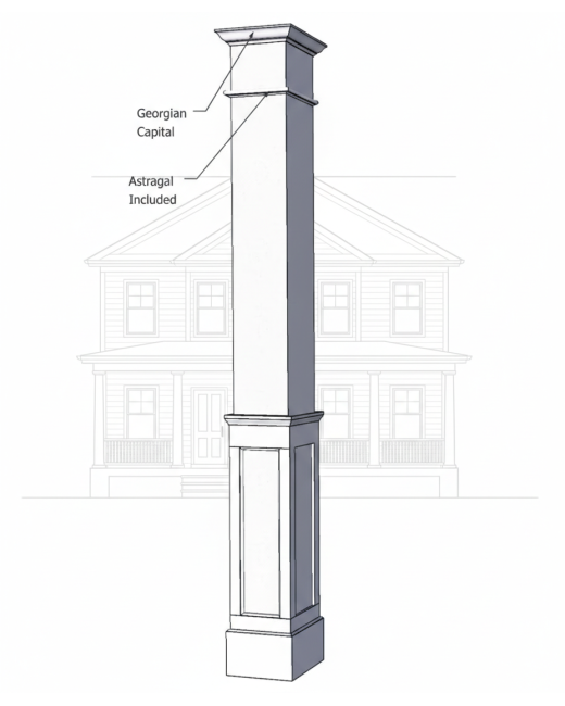 10" PVC Column Half Panelled
