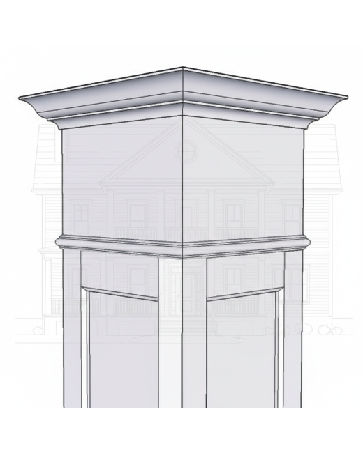 16" Recessed Panel PVC Column Mega Wrap