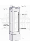 10" PVC Column Half Panelled