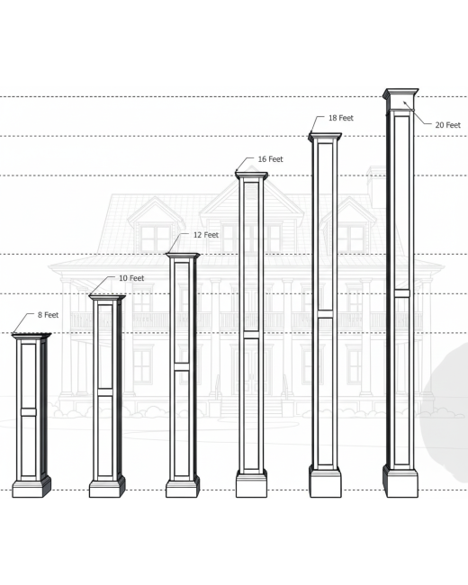16" Recessed Panel PVC Column Mega Wrap
