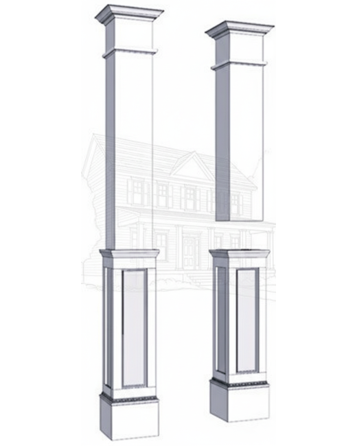 10" PVC Column Half Panelled