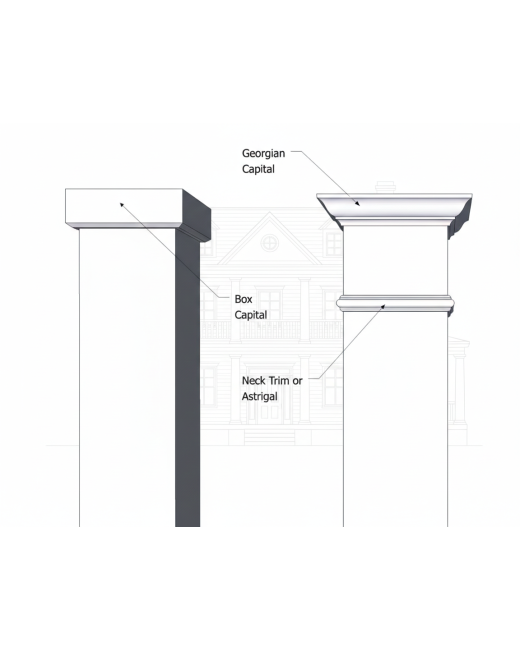 10" PVC Column Half Panelled