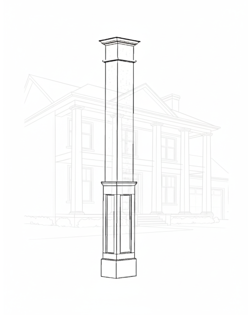 10" PVC Column Half Panelled