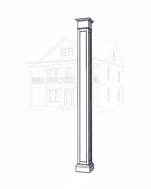16" Recessed Panel PVC Column Mega Wrap