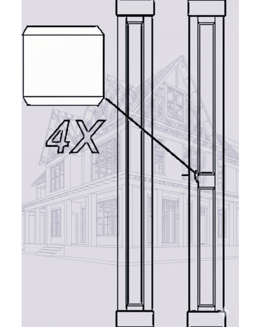 14" Recessed Panel PVC Column Mega Wrap