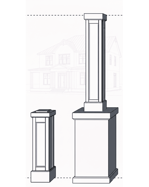 12" RECESSED PVC Column Wrap Kit