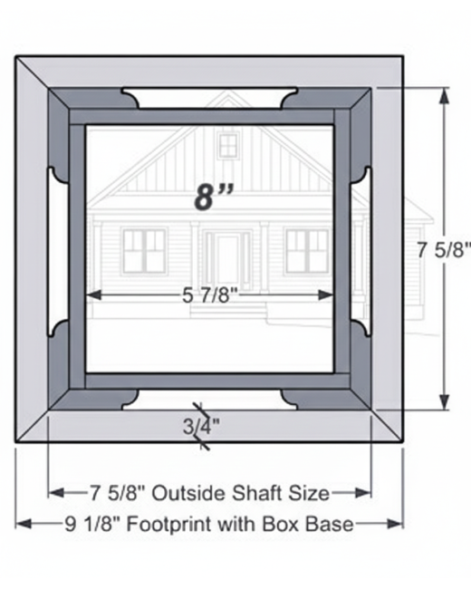 8" RECESSED PVC Column Wrap Kit