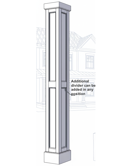 16" Recessed Panel PVC Column Mega Wrap