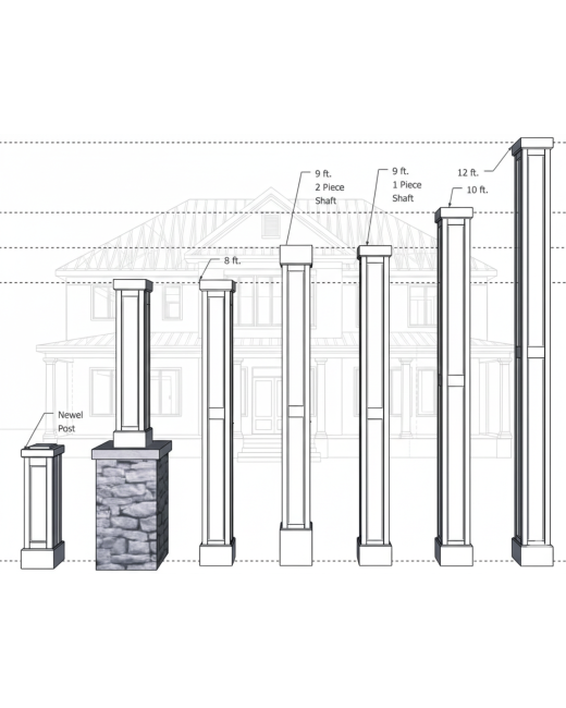 8" RECESSED PVC Column Wrap Kit