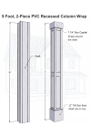 8" RECESSED PVC Column Wrap Kit