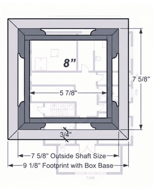 8" RECESSED PVC Column Wrap Kit