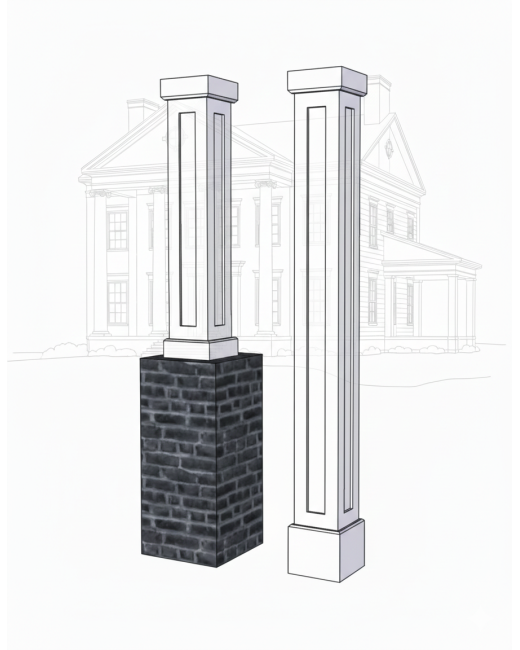 10" SHAKER PVC Column Wrap Kit