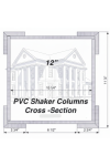12" SHAKER PVC Column Wrap