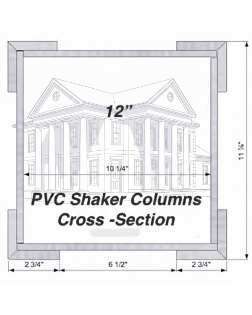 12" SHAKER PVC Column Wrap