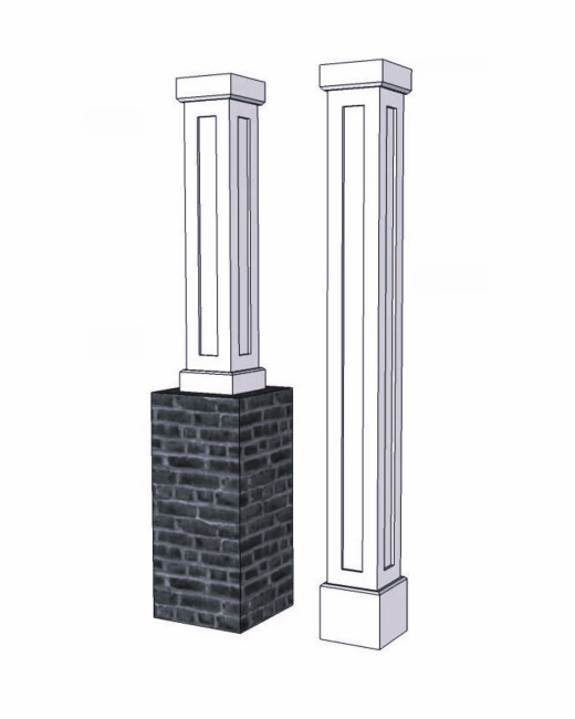 12" SHAKER PVC Column Wrap