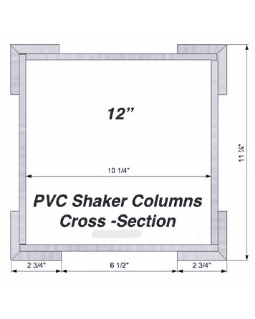12" SHAKER PVC Column Wrap