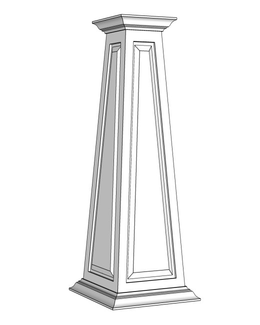 8/12 RAISED Panel Tapered PVC Column Wrap