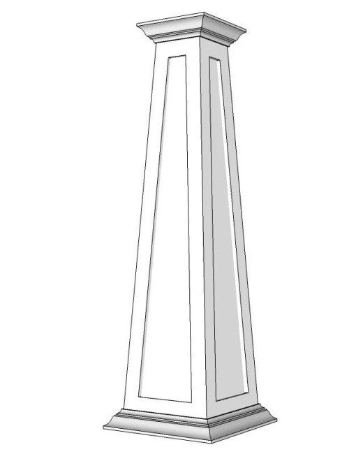 10/16 SHAKER Panel Tapered PVC Column Wrap