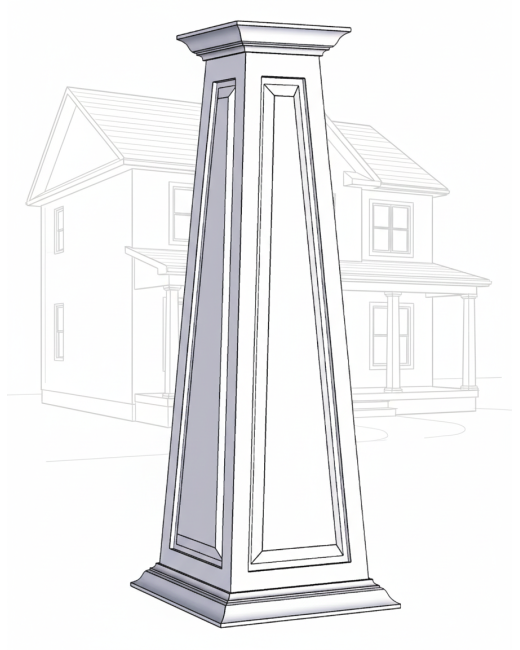 12/20 RAISED Panel Tapered PVC Column Wrap