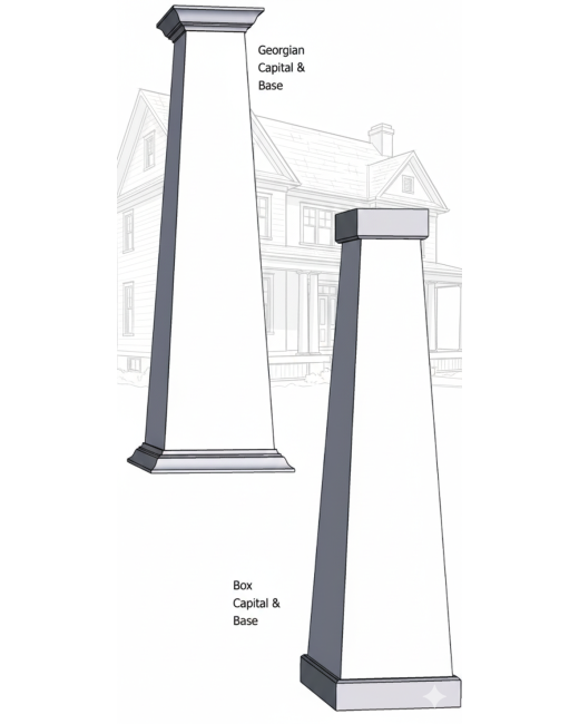 10/20 RAISED Panel Tapered PVC Column Wrap