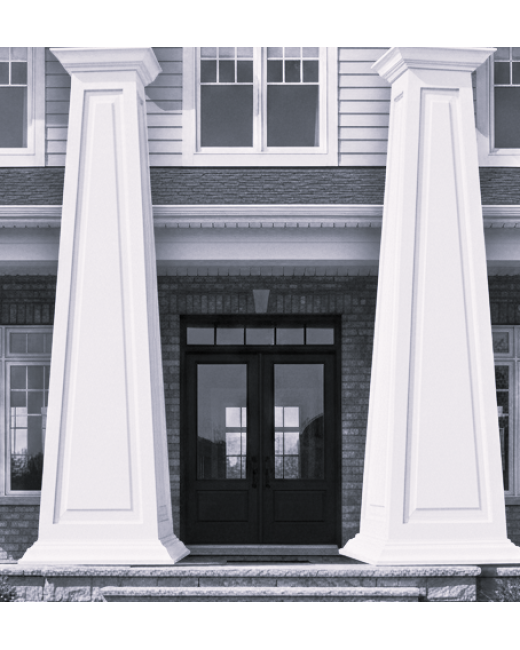 8/12 RAISED Panel Tapered PVC Column Wrap