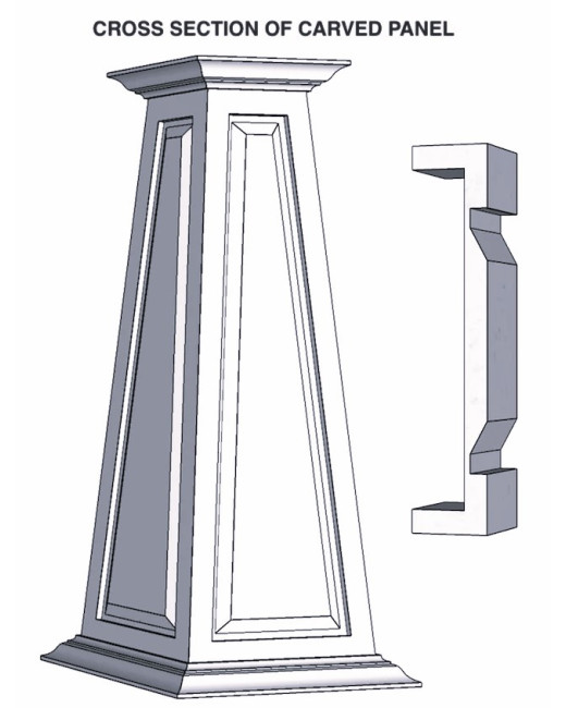 12/20 RAISED Panel Tapered PVC Column Wrap