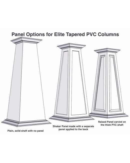 12/20 SHAKER Panel Tapered PVC Column Wrap