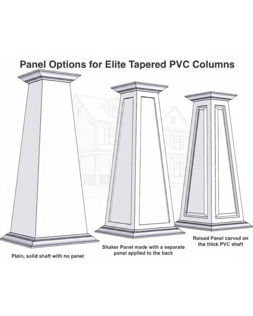 12/20 SHAKER Panel Tapered PVC Column Wrap