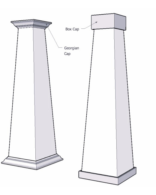 10/20 SHAKER Panel Tapered PVC Column Wrap
