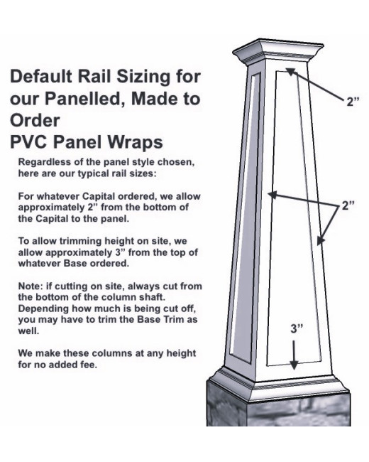 10/20 SHAKER Panel Tapered PVC Column Wrap