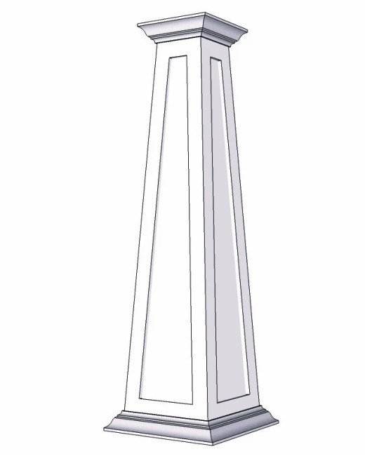 10/16 SHAKER Panel Tapered PVC Column Wrap