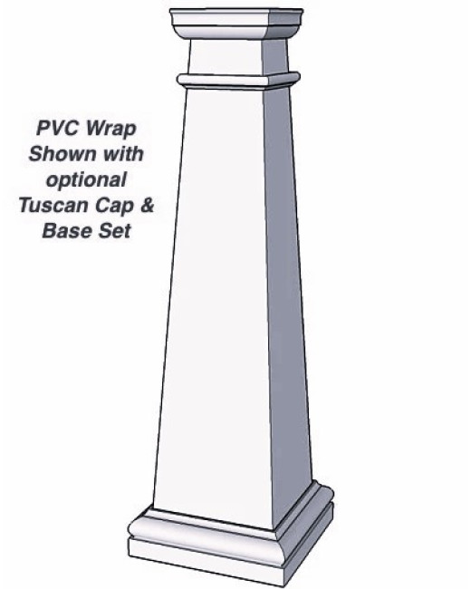 10/20 SHAKER Panel Tapered PVC Column Wrap