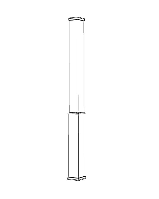 Tall Telescopic Porch Column Cover for 4" Post