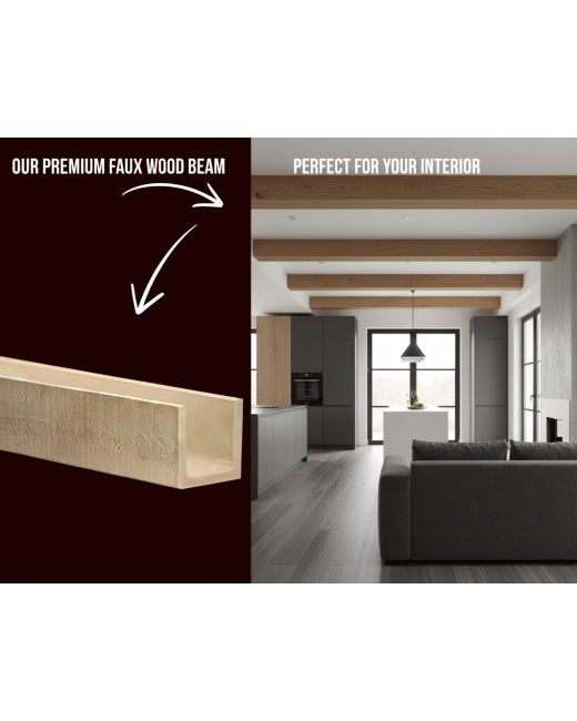 Faux Farmhouse Ceiling Beam (U-Shaped)