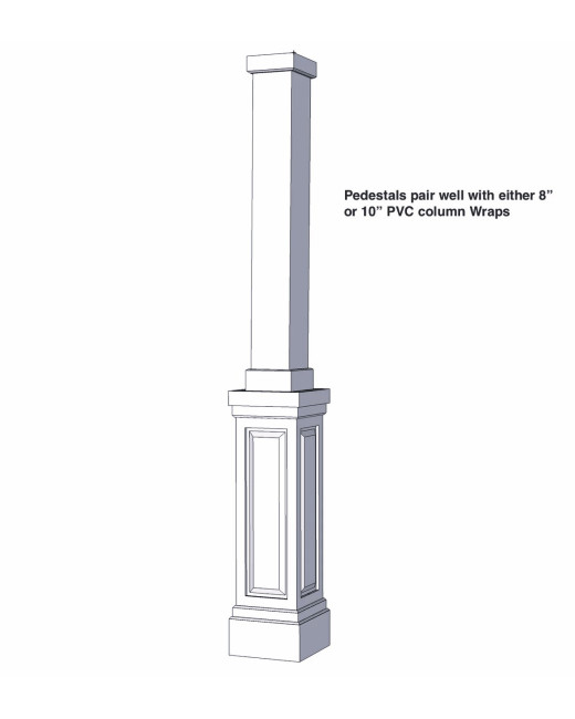 14" Raised Panel PVC Pedestal
